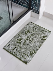 Clarke & Clarke Green Leopardo 100% Cotton Terry Bath Mat - Image 1 of 3
