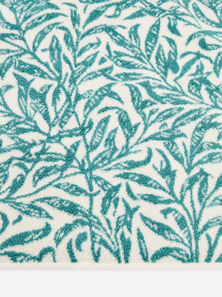 Clarke & Clarke Teal Blue William Morris Willow Boughs 100% Cotton Terry Bath Mat - Image 3 of 3