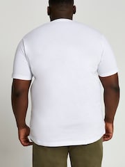 River Island White 100% Cotton Big & Tall Slim Fit T-Shirt - Image 2 of 4