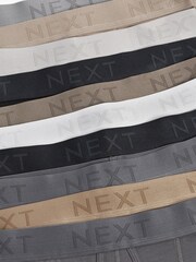 Grey/Neutral 10 pack A-Front Boxers - Image 12 of 12