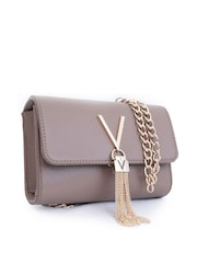 Valentino Bags Taupe Cross-Body Divina Tassel Bag - Image 4 of 5
