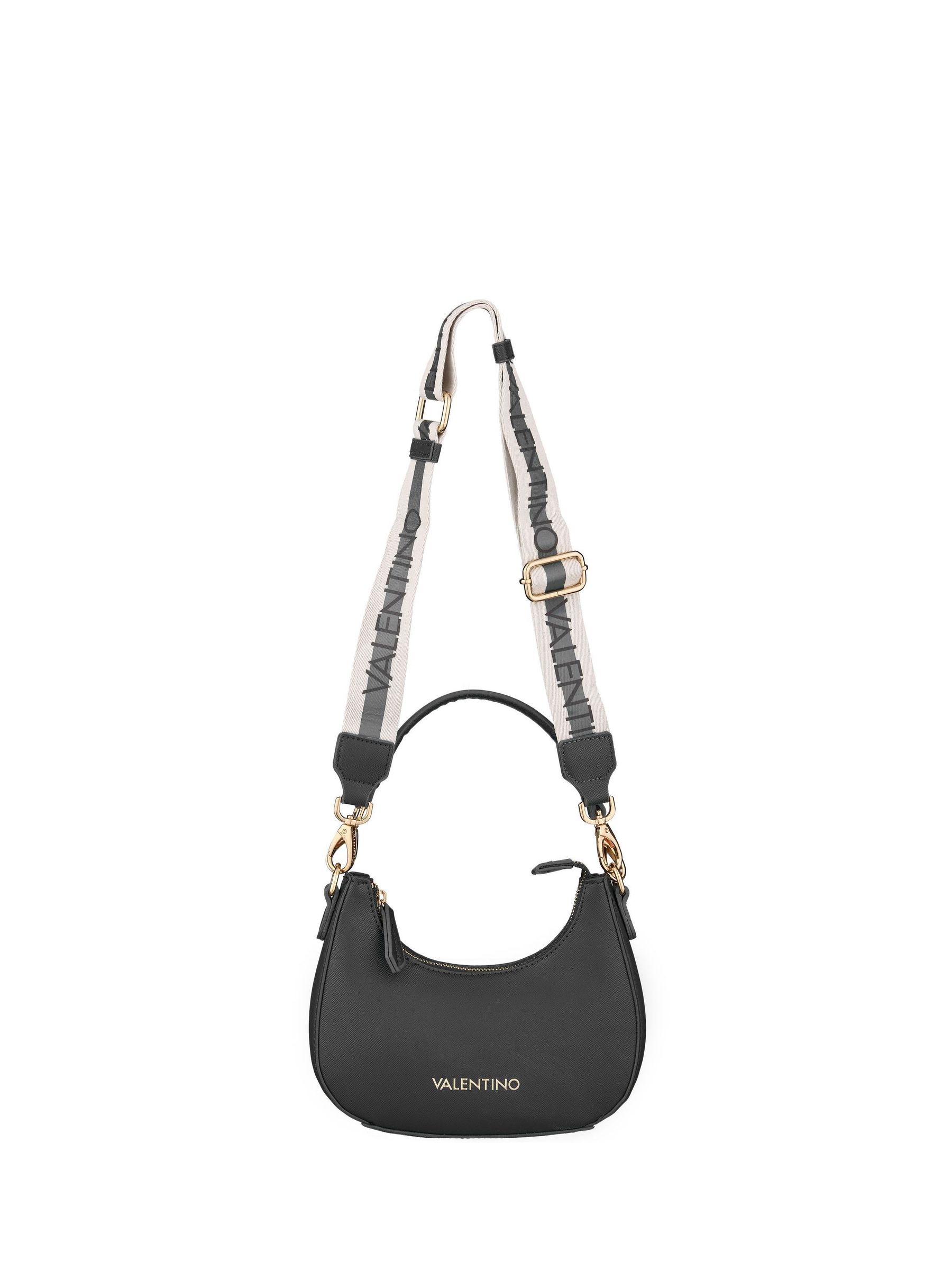 Buy Valentino Bags Black Zero Half Moon Shoulder Bag from
