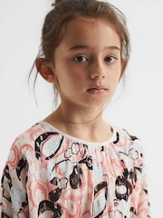 Reiss Blue Print Kayla 9-12 yrs Printed Ruffle Dress - Image 4 of 6