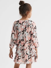 Reiss Blue Print Kayla 9-12 yrs Printed Ruffle Dress - Image 5 of 6