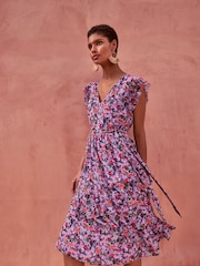Phase Eight Natural Breesha Printed Dress - Image 1 of 7