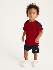 adidas Red Sport T-Shirt And Shorts Set - Image 1 of 2