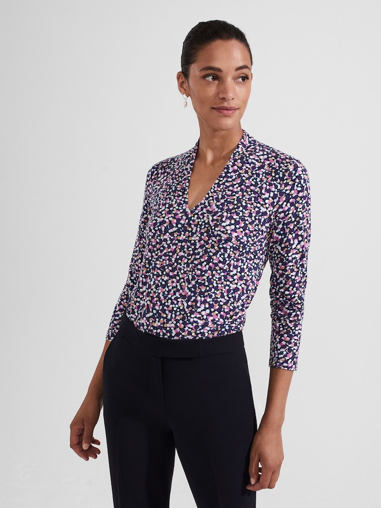 Azul - Blusa estampada Hobbs Aimee - Imagem 1 de 4