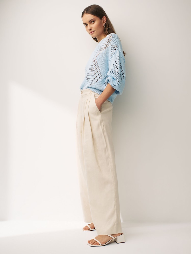 Emme by Marella Motto Blue Geo Loose Knit Jumper - Image 2 of 4