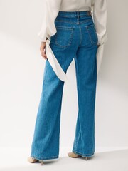 Emme by Marella Blue Crespo Denim Wide Leg Jeans - Image 3 of 4