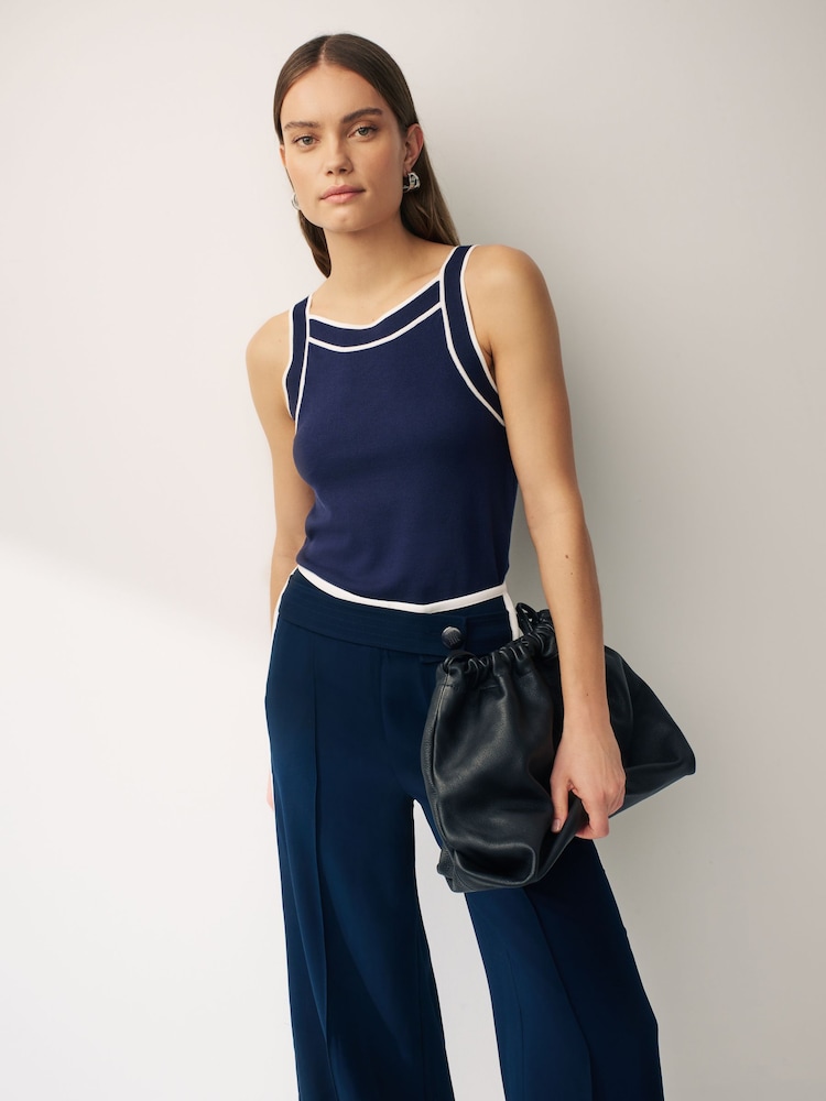 Emme Marella Blue Berg Stretch Knit Tank Top - Image 1 of 4