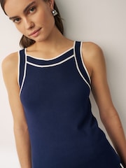 Emme Marella Blue Berg Stretch Knit Tank Top - Image 4 of 4
