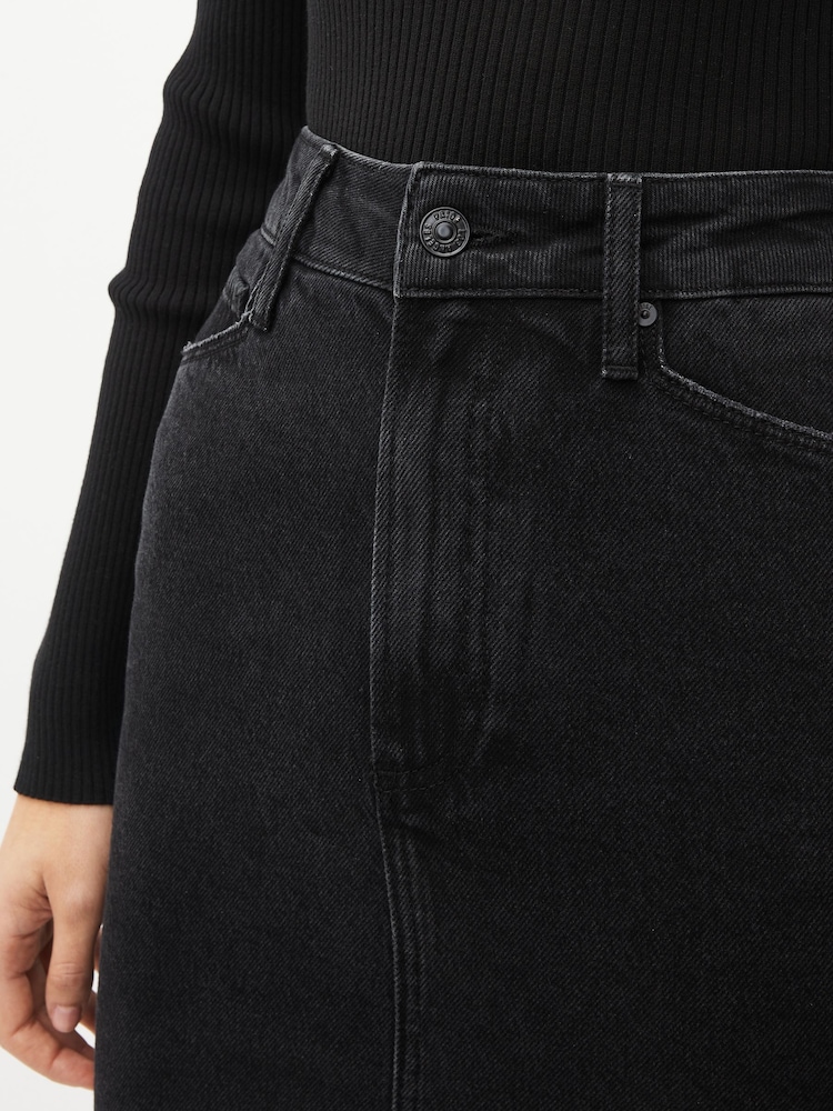Paige Siren Denim Black Midi Skirt - Image 5 of 5