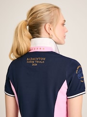 Joules Official Badminton Navy & Pink Polo Shirt - Image 5 of 6
