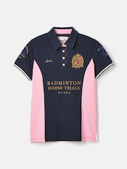 Joules Official Badminton Navy & Pink Polo Shirt - Image 6 of 6