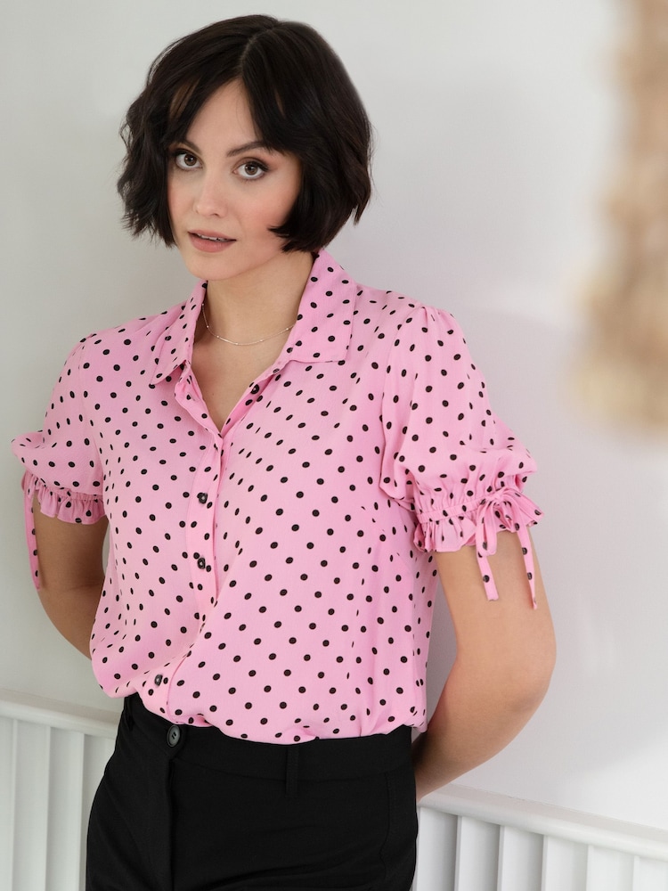 Pour Moi Pink Josie Woven Viscose Shirt - Image 1 of 5