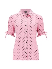 Pour Moi Pink Josie Woven Viscose Shirt - Image 4 of 5