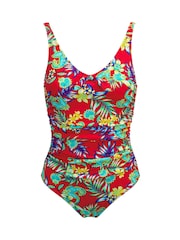 Pour Moi Red Scoop Neck Tummy Control Swimsuit - Image 4 of 5