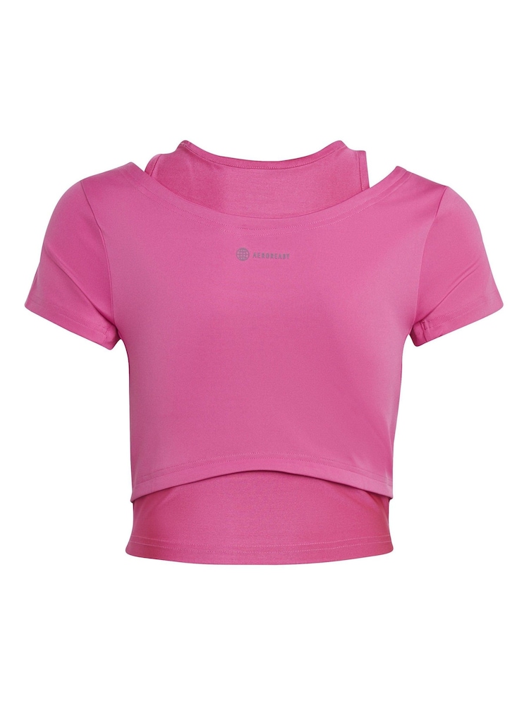 adidas Pink Junior AEROREADY HIIT Training T-Shirt - Image 2 of 5