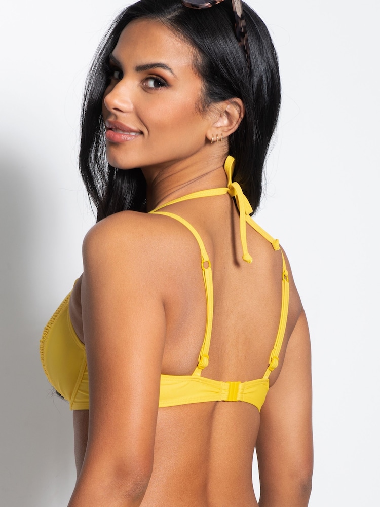 Pour Moi Yellow Gold Coast Double Strap Bikini Top - Image 2 of 5