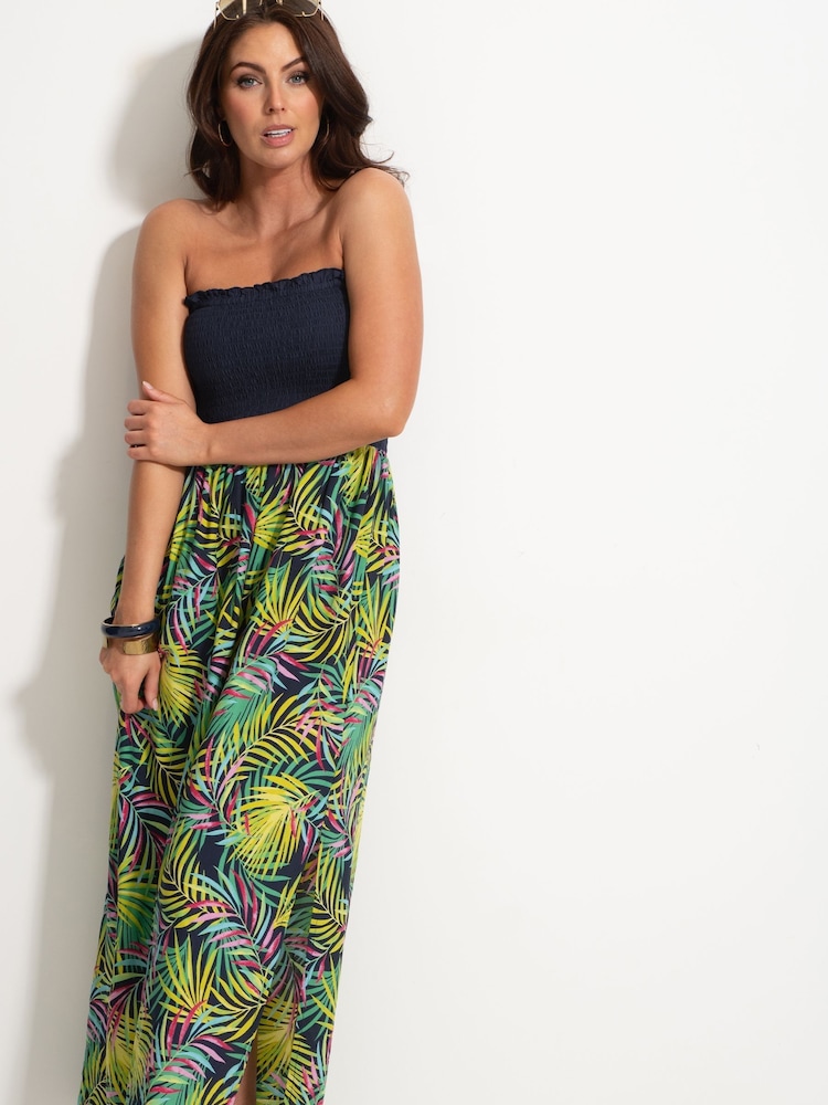 Pour Moi Black Tropical Removable Strap Dress - Image 2 of 5
