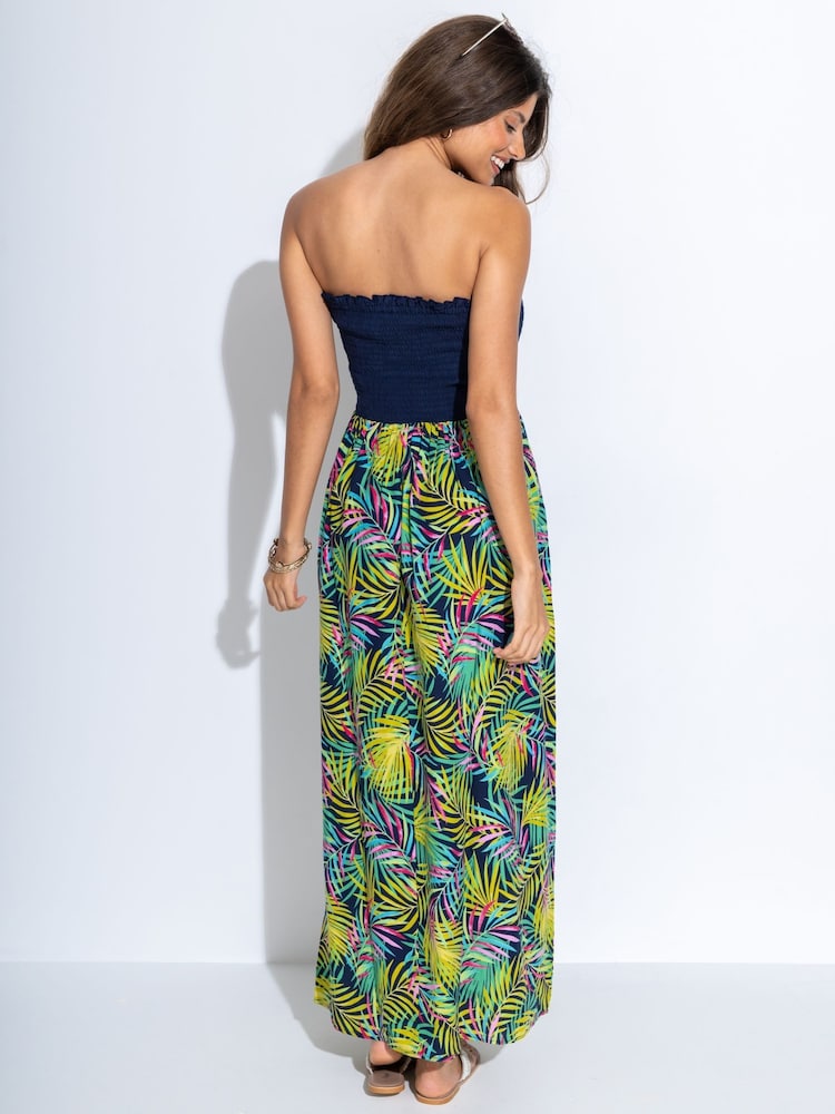Pour Moi Black Tropical Removable Strap Dress - Image 2 of 5 Pour Moi Black Tropical Removable Strap Dress - Image 2 of 5