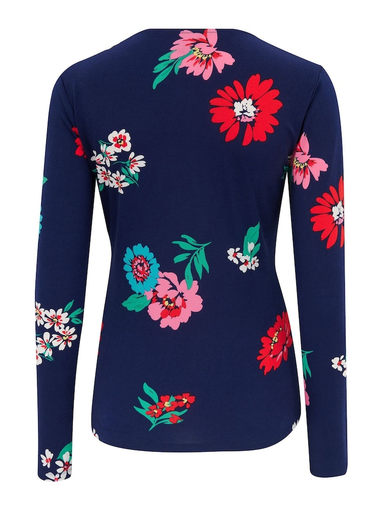 Pour Moi Blue Floral Bryony Slinky Blouse - Image 5 of 5
