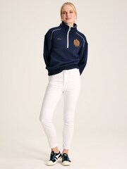 Joules Official Badminton Navy Blue Unisex Quarter Zip Sweatshirt - Image 3 of 7