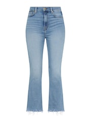 7 For All Mankind Slim Kick Flare Luxe Raw Hem Blue Jeans - Image 3 of 3