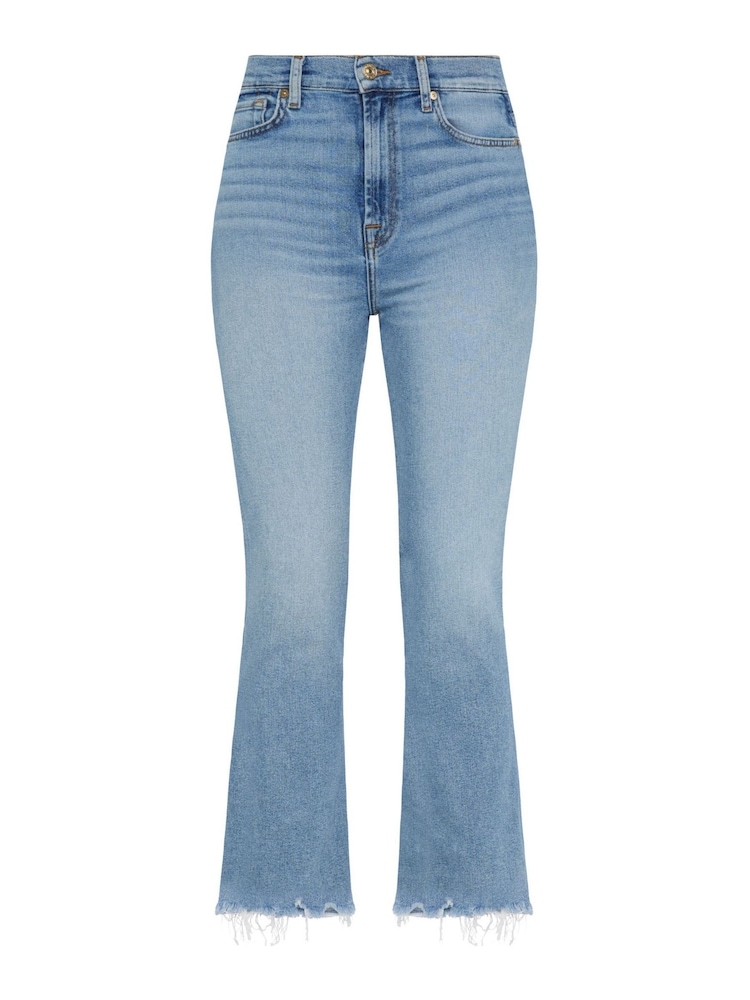 7 For All Mankind Slim Kick Flare Luxe Raw Hem Blue Jeans - Image 3 of 3