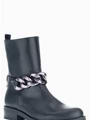 Gabor Harrow Black Leather Ankle Boots - Image 2 of 5