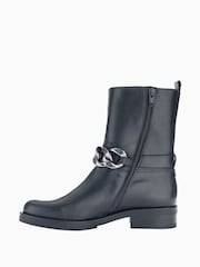 Gabor Harrow Black Leather Ankle Boots - Image 3 of 5