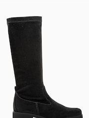 Gabor Baku Black Microvelour Long Boots - Image 1 of 5