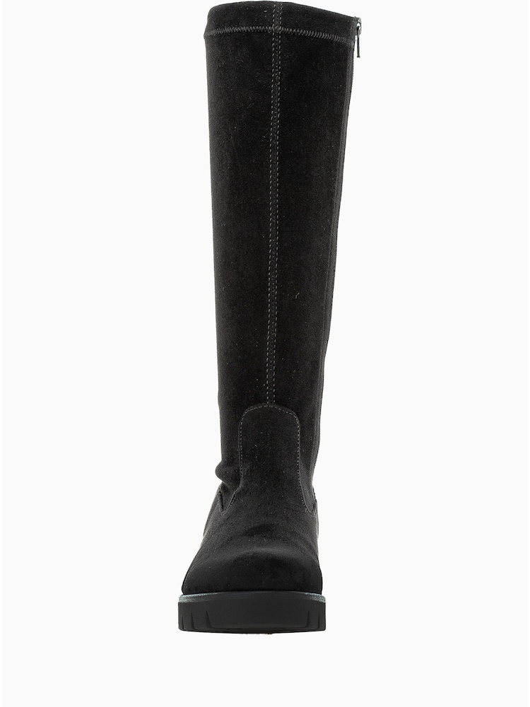 Gabor Baku Black Microvelour Long Boots - Image 4 of 5