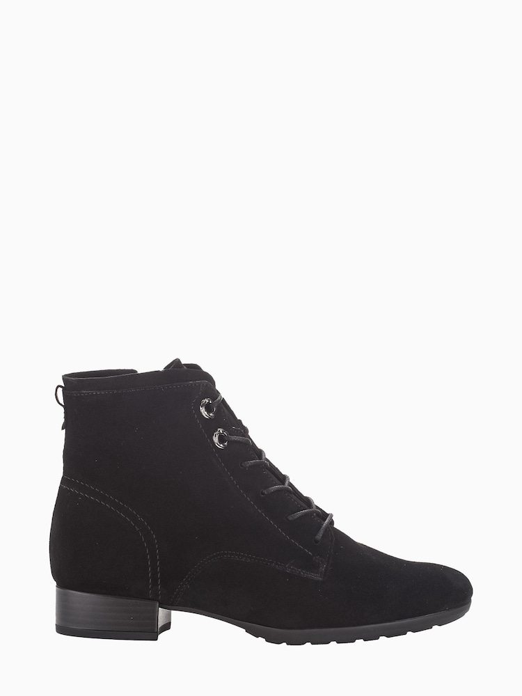 Gabor Boat Suede Ankle Black Boots - Image 1 of 5