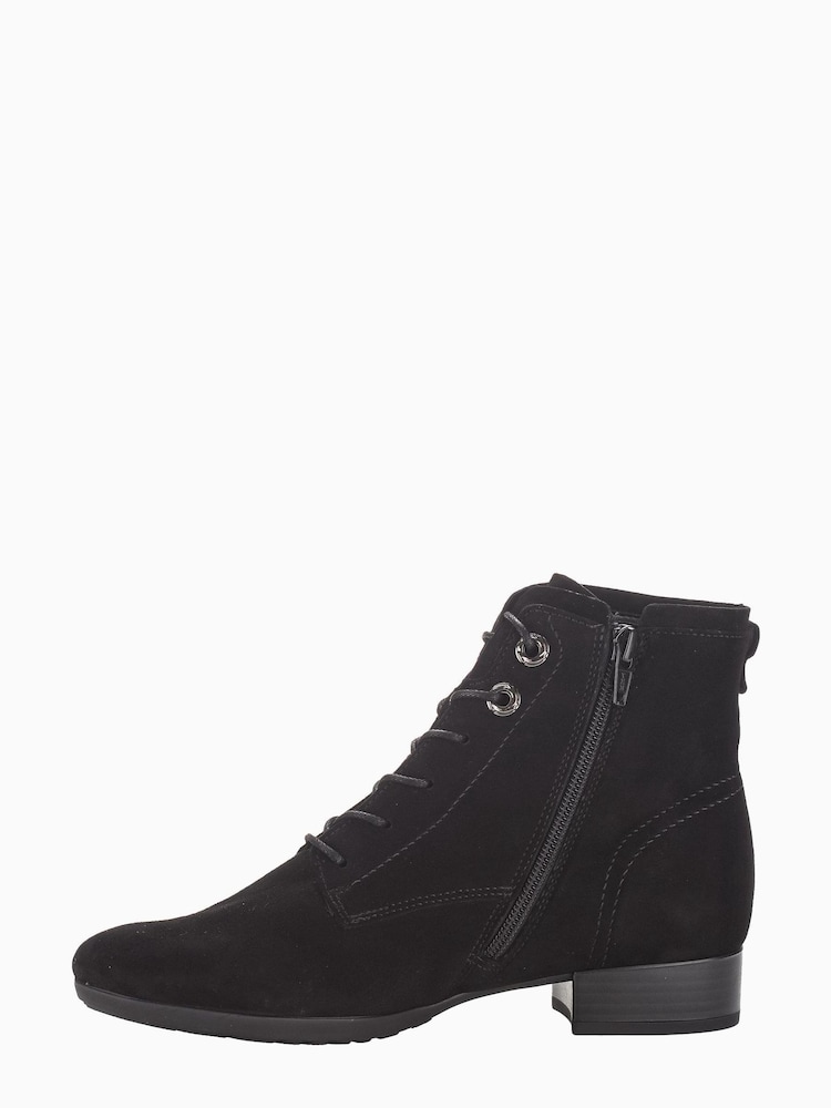 Gabor Boat Suede Ankle Black Boots - Image 2 of 5