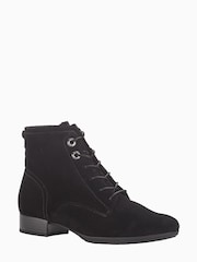 Gabor Boat Suede Ankle Black Boots - Image 3 of 5