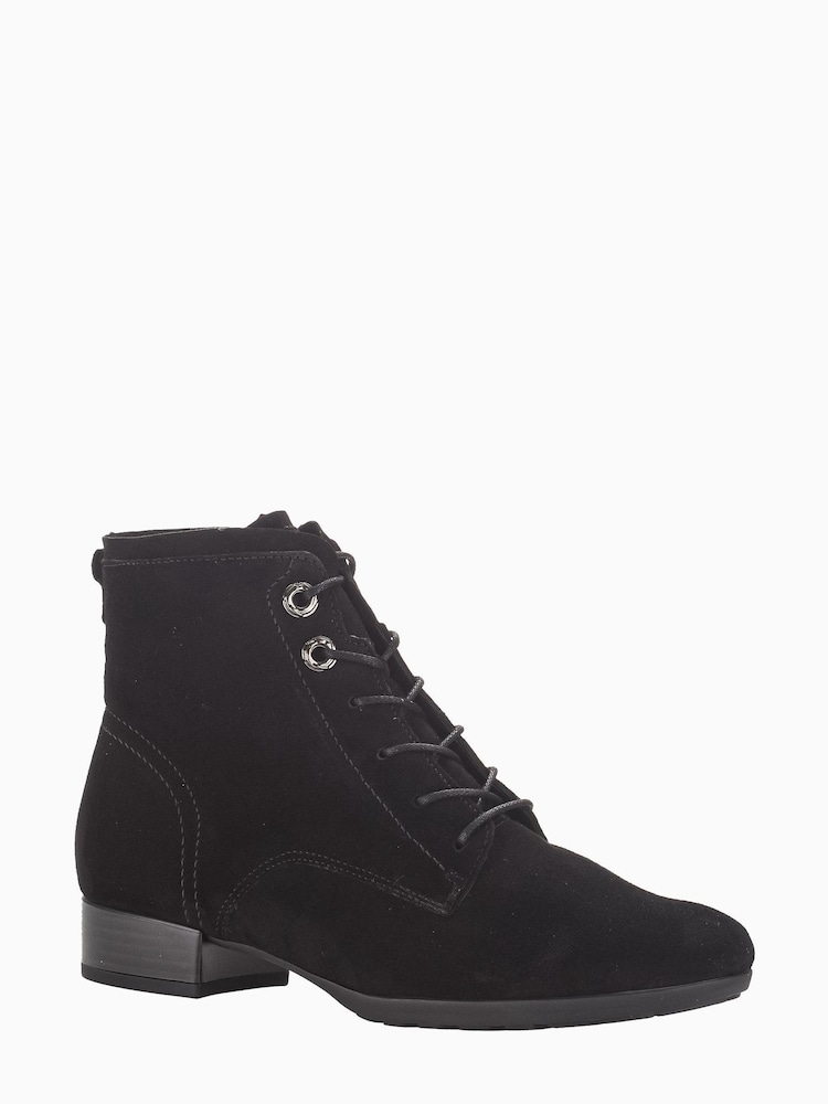 Gabor Boat Suede Ankle Black Boots - Image 3 of 5