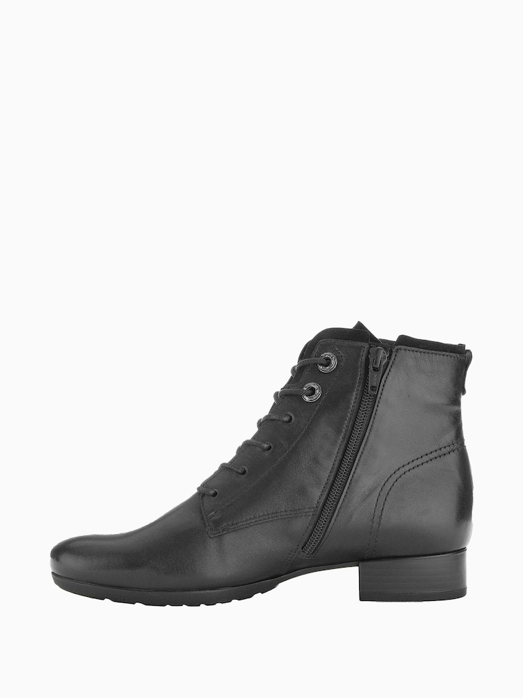 Gabor Boat Leather/Suede Ankle Black Boots - Image 2 of 5