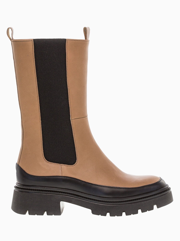 Gabor Natural Lexington Chino Leather Mid Length Boots - Image 1 of 5 Gabor Natural Lexington Chino Leather Mid Length Boots - Image 1 of 5