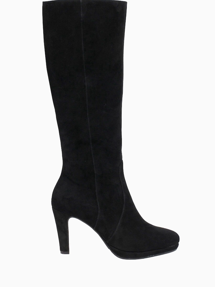 Gabor Abeni Black Suede Long Boots - Image 1 of 4