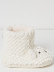 FatFace Natural Polar Bear Slipper Boots - Image 1 of 3