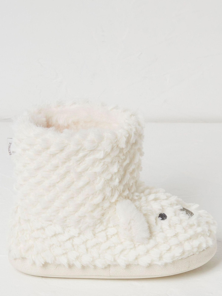 FatFace Natural Polar Bear Slipper Boots - Image 1 of 3