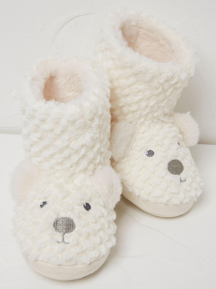 FatFace Natural Polar Bear Slipper Boots - Image 2 of 3