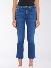 7 For All Mankind Crop Slim Illusion Saturday Blue Jeans - Image 1 of 3