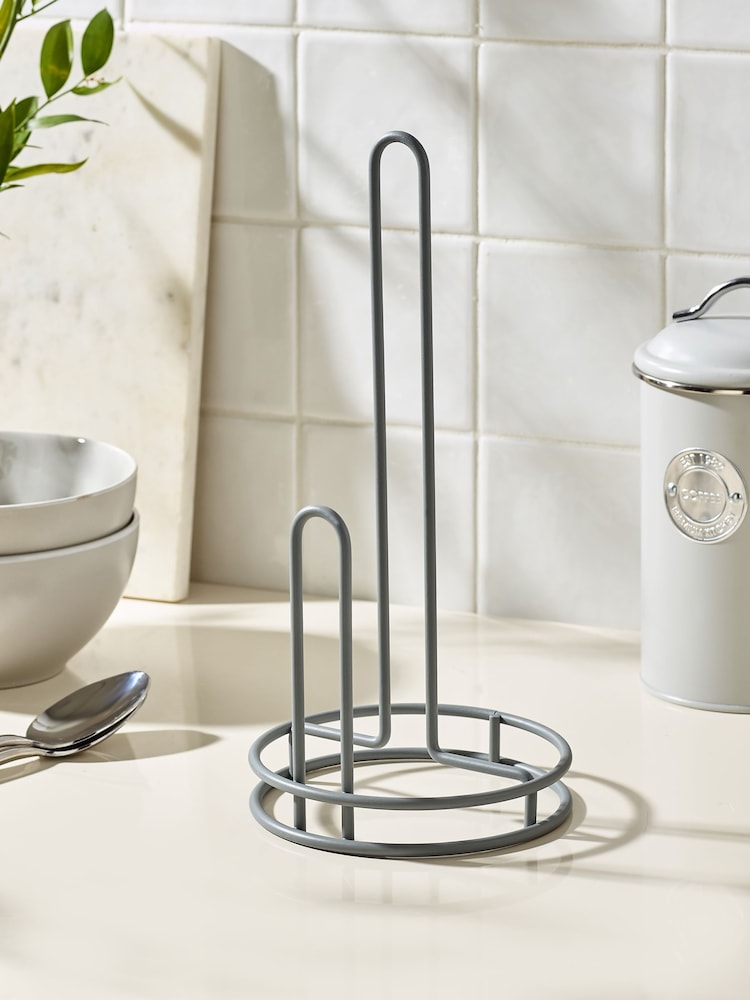 Light Grey Bronx Wire Kitchen Roll Holder - Image 2 of 3