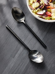 Black 2 Piece Serve Spoon Kensington Stainless Steel Cutlery Set - Image 1 of 3