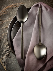 Black 2 Piece Serve Spoon Kensington Stainless Steel Cutlery Set - Image 2 of 3