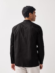 Black Regular Fit Short Cotton Kurta - Image 3 of 6