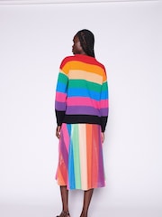 Penelope Rainbow Stripe Sequin Midi Skirt - Image 2 of 5