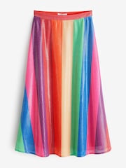Penelope Rainbow Stripe Sequin Midi Skirt - Image 5 of 5